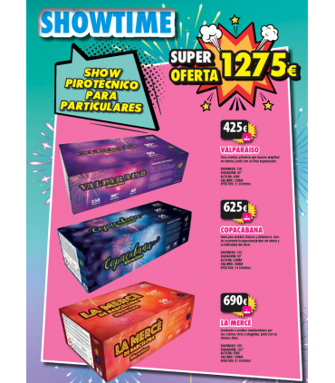 Oferta Showtime: Valparaiso, Copacabana y La Mercè