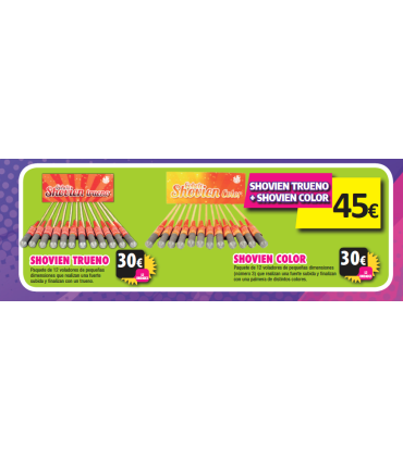 Oferta Cohetes: Shovien color y Shovien trueno